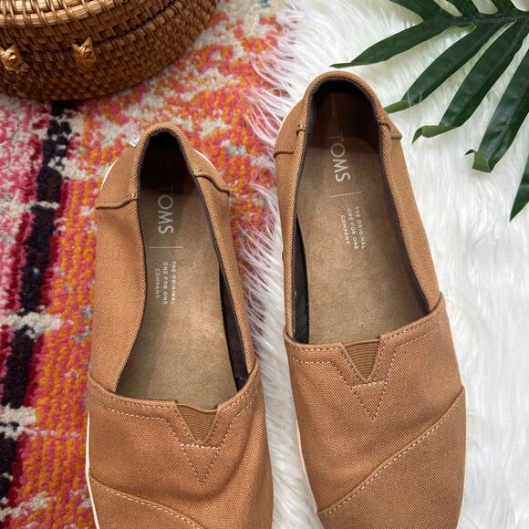 Toms Loafer Sneaker 7 Neutral Brown Tan Lightweight Slip On - Picture 4 of 10